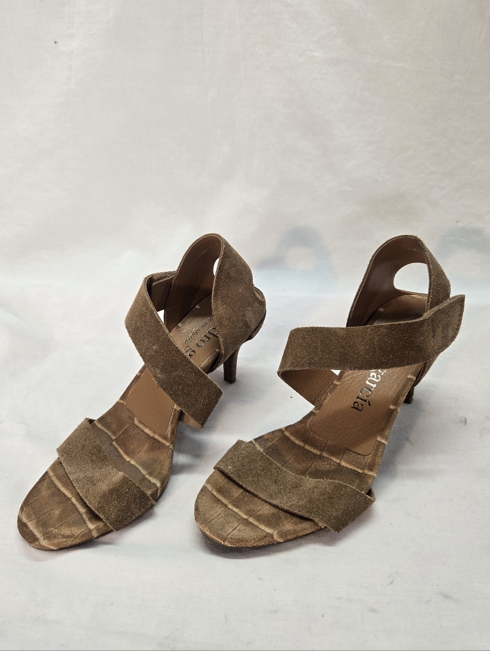 Pedro Garcia Women's Size 38.5 Brown Wisal Brown Suede Sandals Heels